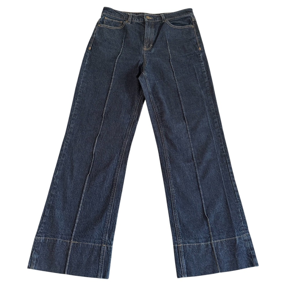 Habitual 10/30 Dark Wash Front Seam Wide Leg Womens Denim Jeans